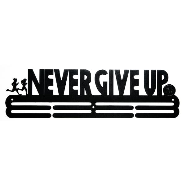 Never Give Up Medal Rack card image